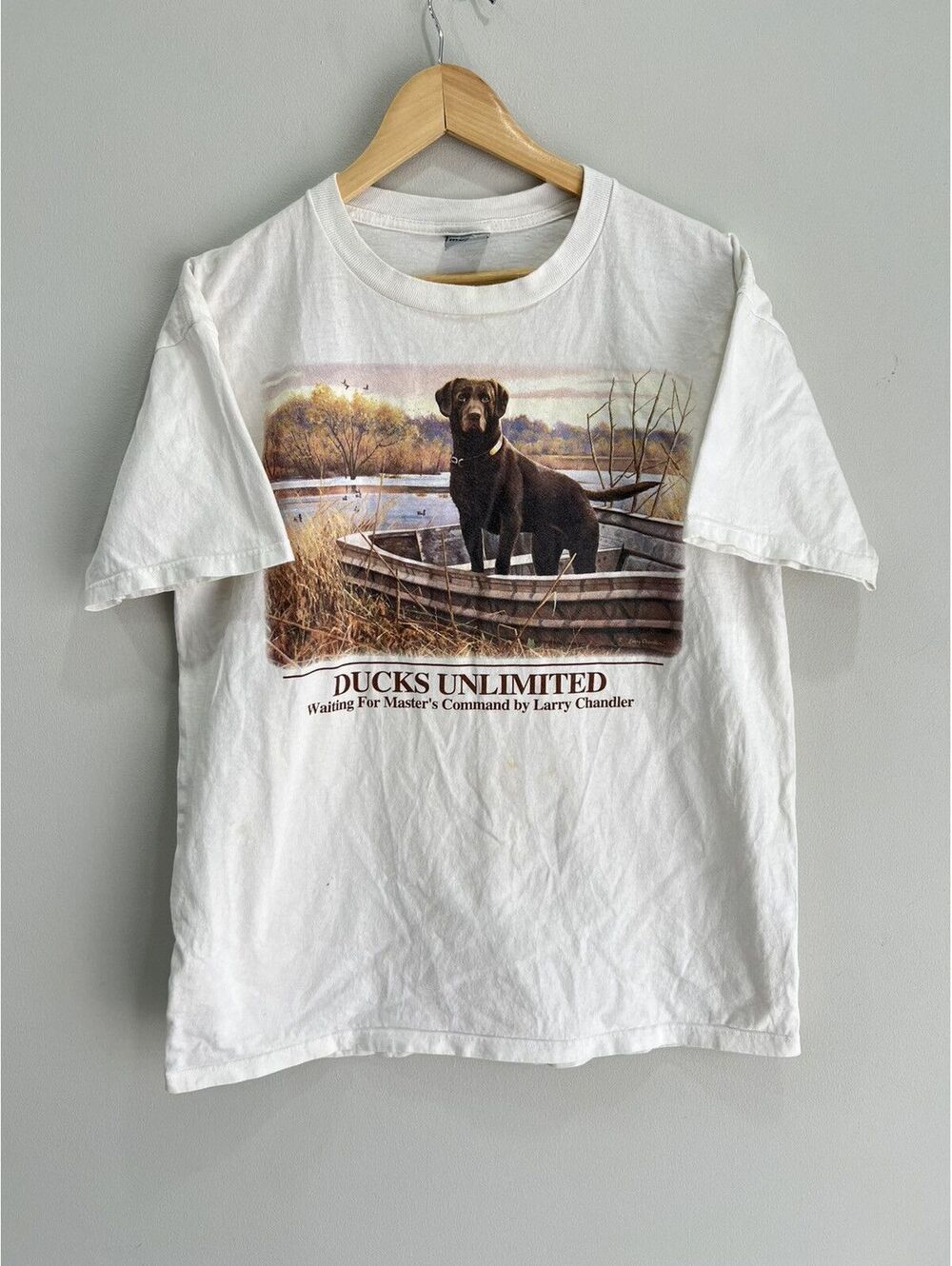 Vintage Ducks Unlimited Tee Shirt dog hunting